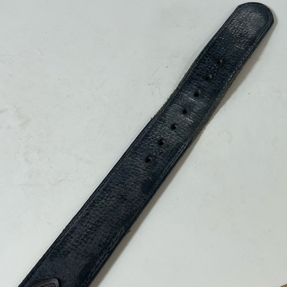 Genuine Leather Size 40 Made in Mexico Black Western Cowboy Belt Silver Buckle - Picture 8 of 9